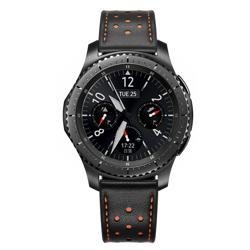  Samsung Gear S3 / Samsung Gear S3 Frontier Ægte læder Rem - Sort#serie_1