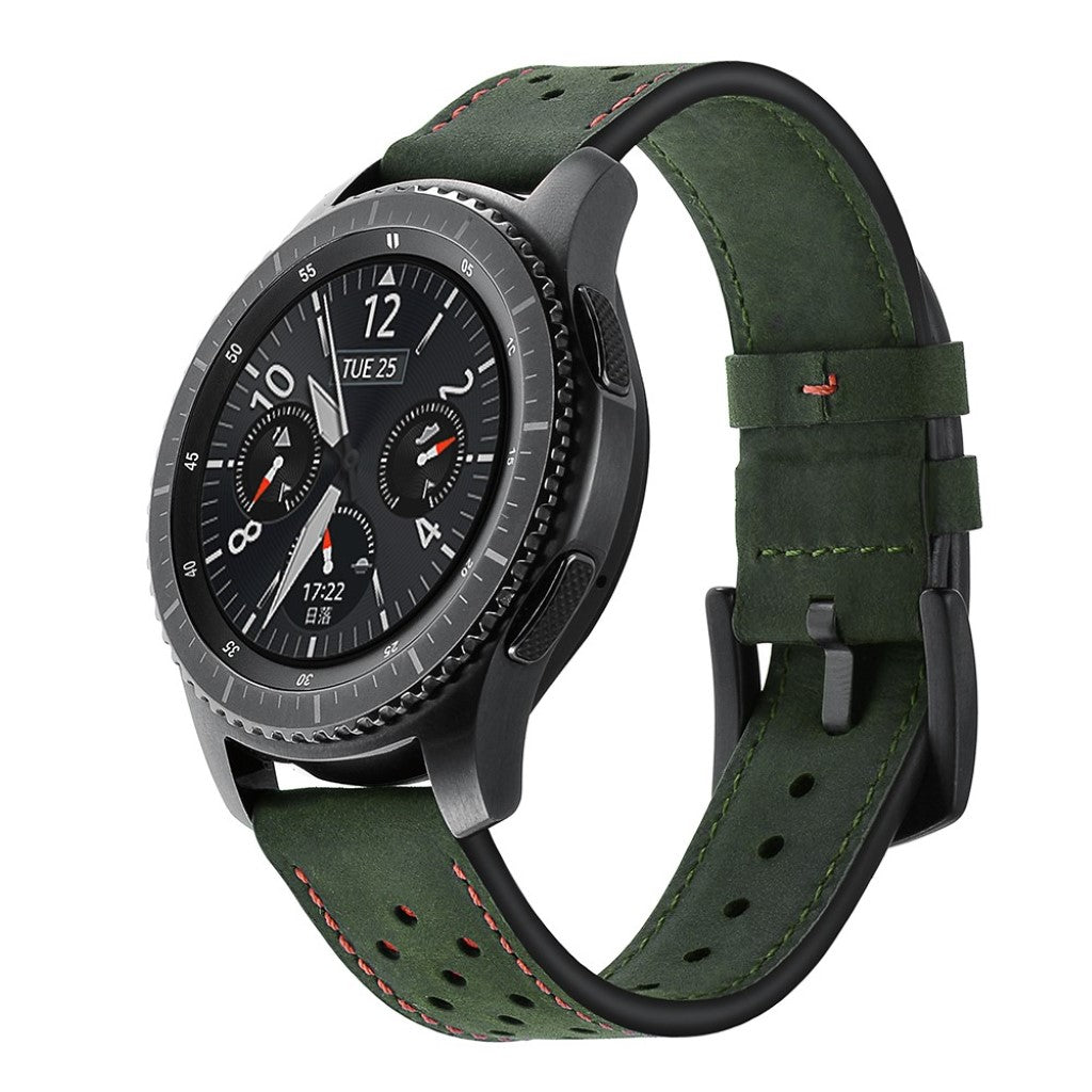  Samsung Gear S3 / Samsung Gear S3 Frontier Ægte læder Rem - Grøn#serie_2