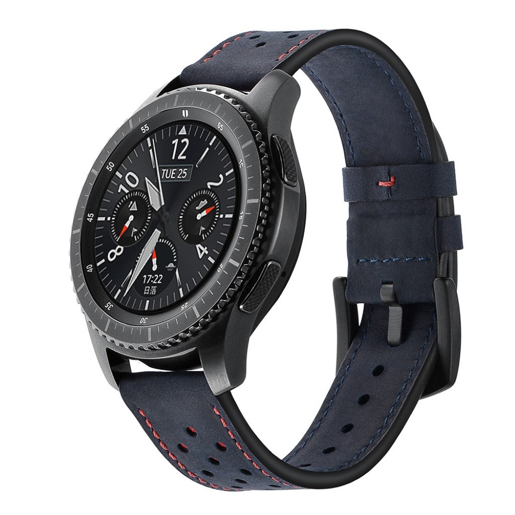  Samsung Gear S3 / Samsung Gear S3 Frontier Ægte læder Rem - Blå#serie_3