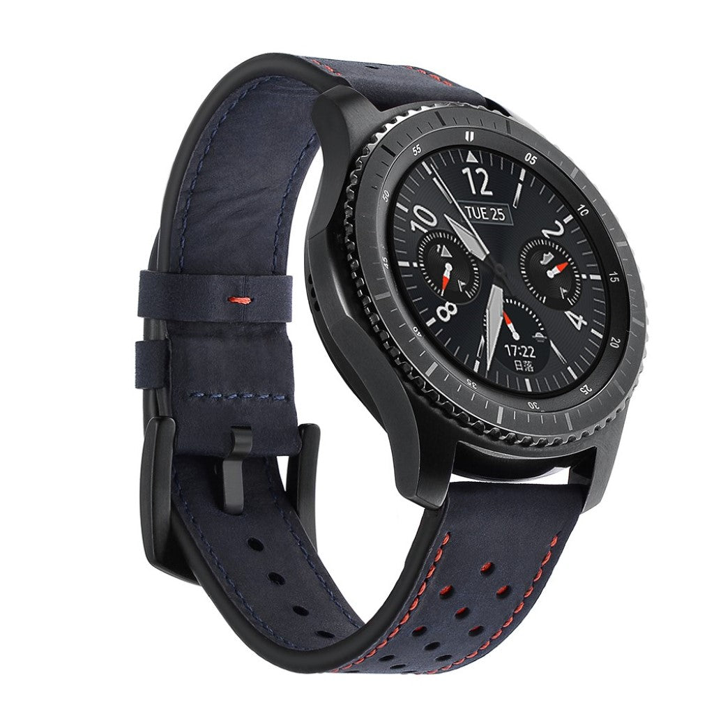  Samsung Gear S3 / Samsung Gear S3 Frontier Ægte læder Rem - Blå#serie_3