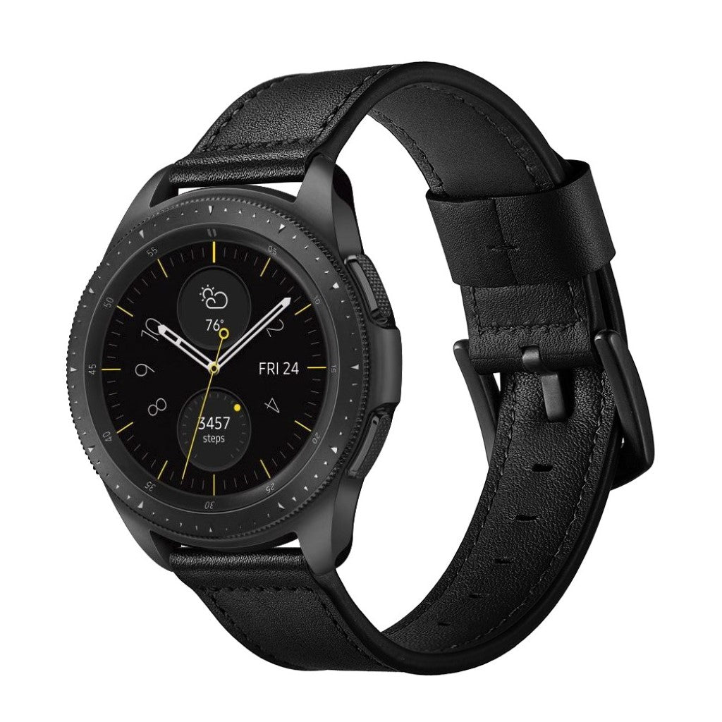  Samsung Gear S3 / Samsung Gear S3 Frontier Ægte læder Rem - Sort#serie_1