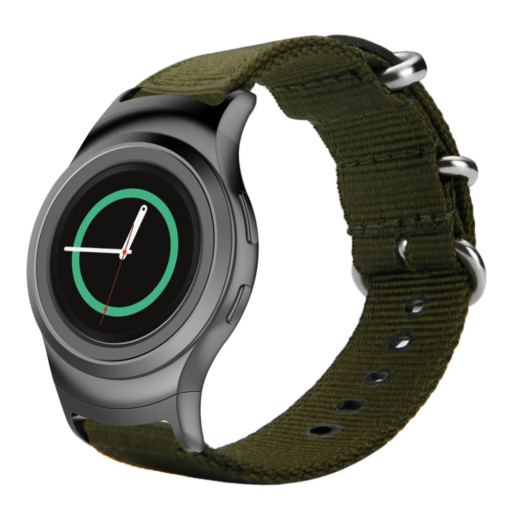 Super slidstærk Samsung Gear S2 Nylon Rem - Grøn#serie_8