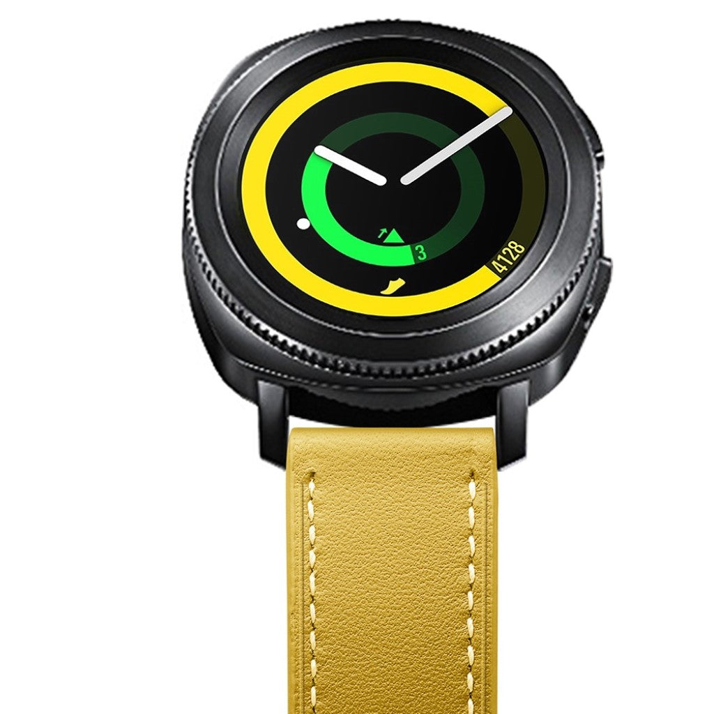 Helt vildt sejt Samsung Gear Sport Ægte læder Rem - Gul#serie_3