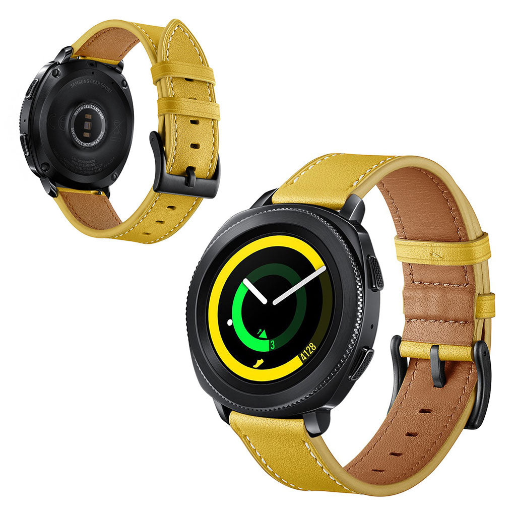 Helt vildt sejt Samsung Gear Sport Ægte læder Rem - Gul#serie_3