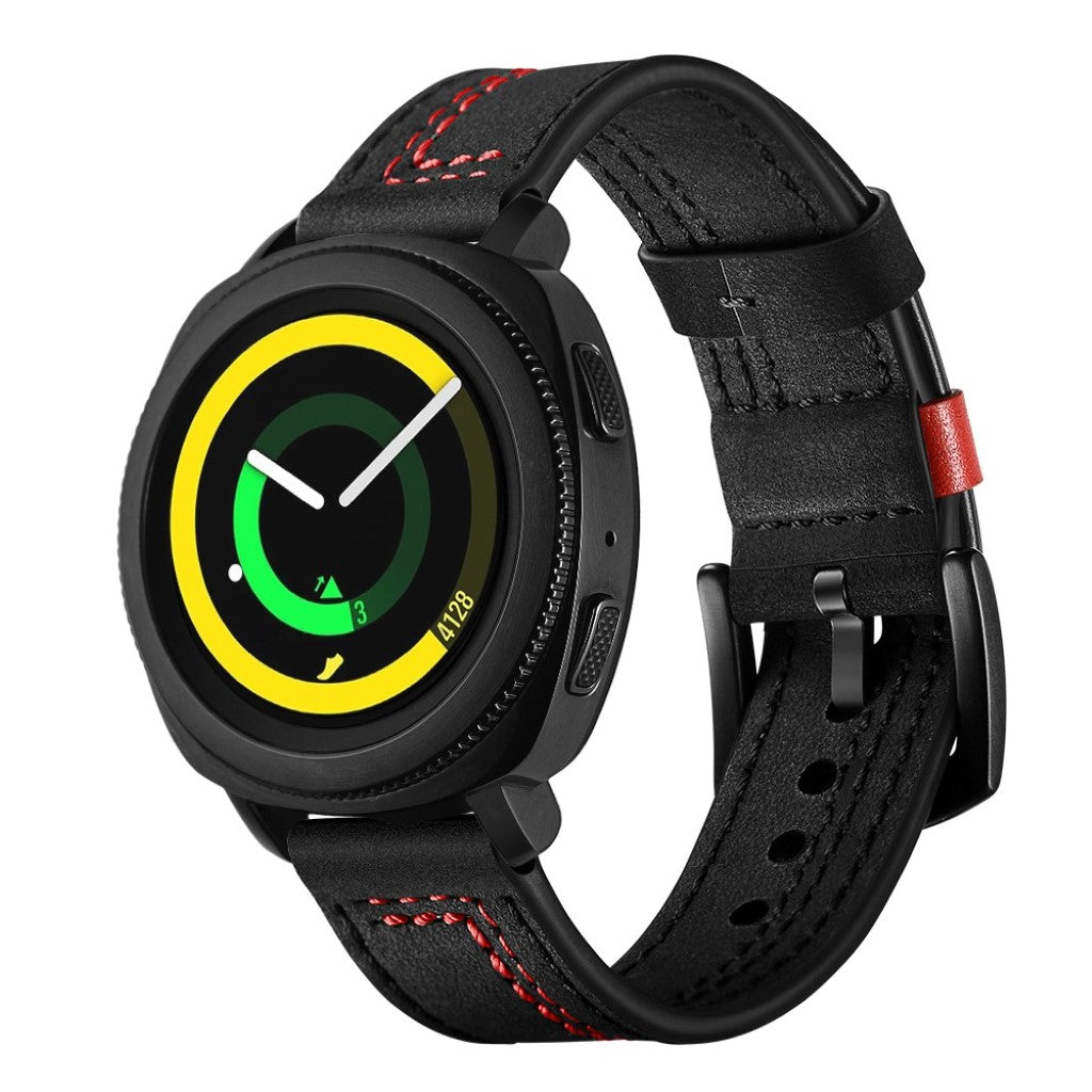 Supercool Samsung Gear Sport Ægte læder Rem - Sort#serie_1