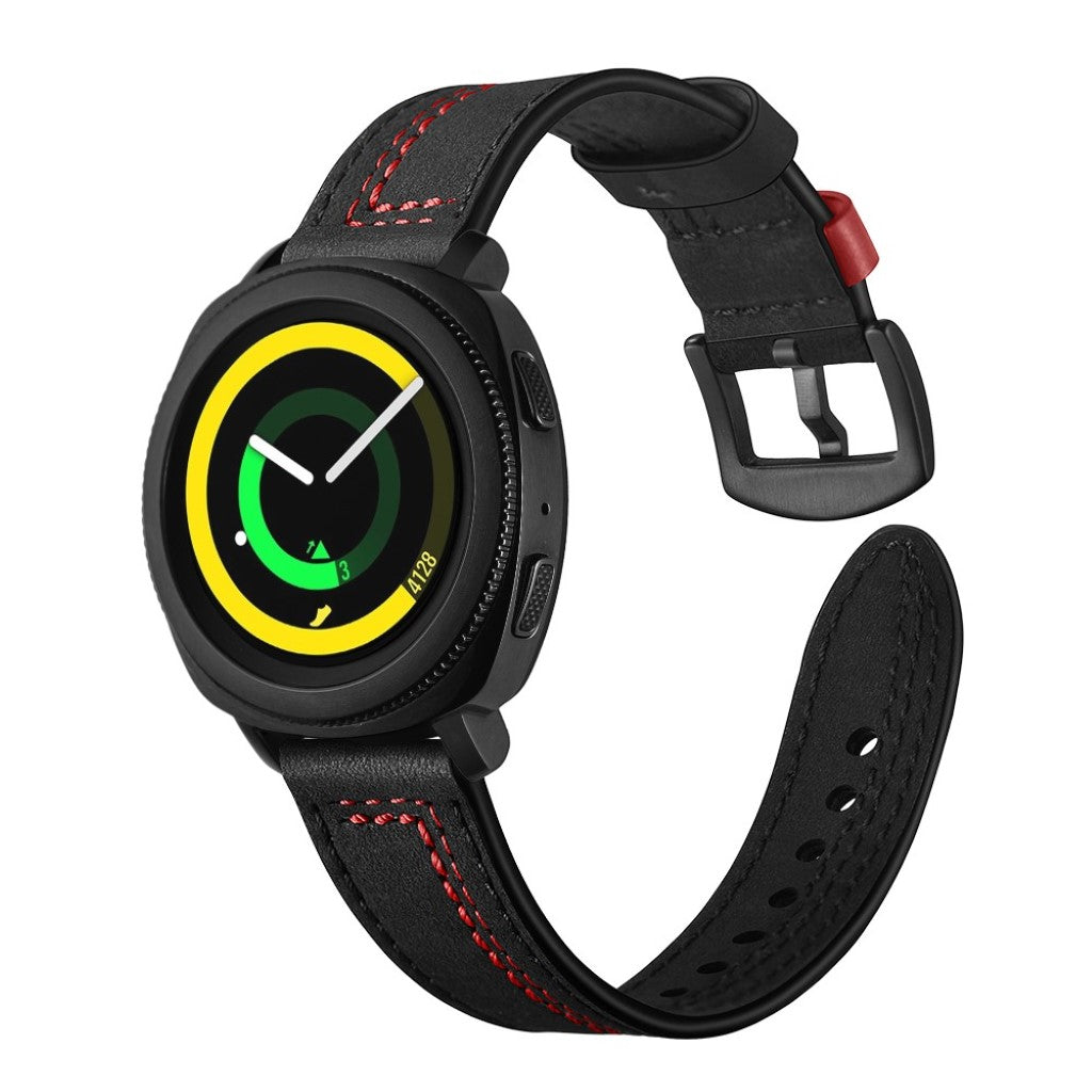 Supercool Samsung Gear Sport Ægte læder Rem - Sort#serie_1