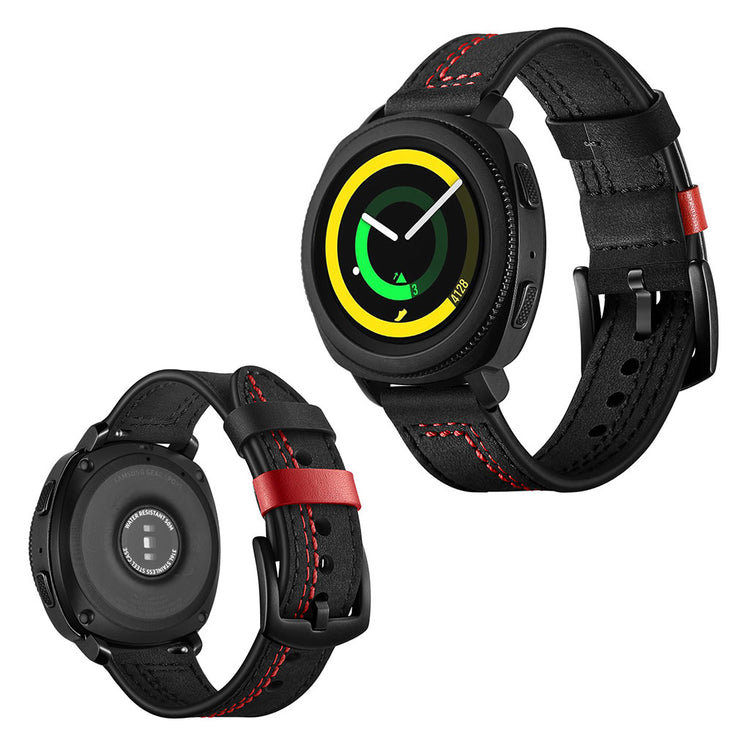 Supercool Samsung Gear Sport Ægte læder Rem - Sort#serie_1