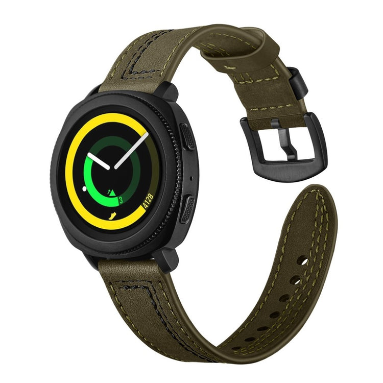 Supercool Samsung Gear Sport Ægte læder Rem - Grøn#serie_2