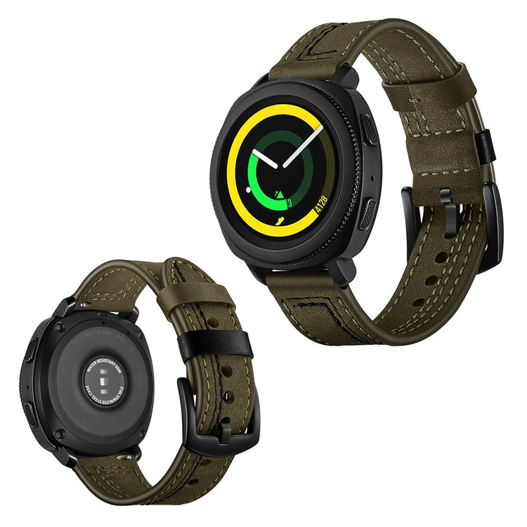 Supercool Samsung Gear Sport Ægte læder Rem - Grøn#serie_2