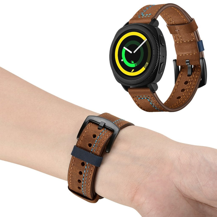 Supercool Samsung Gear Sport Ægte læder Rem - Brun#serie_3