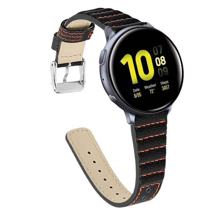 Super flot Samsung Galaxy Watch (42mm) Ægte læder Rem - Sort#serie_1