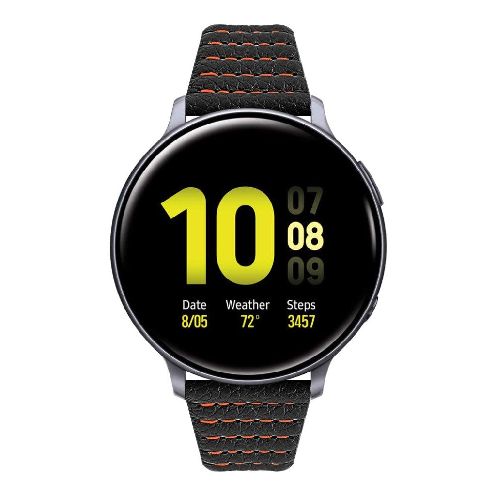 Super flot Samsung Galaxy Watch (42mm) Ægte læder Rem - Sort#serie_1