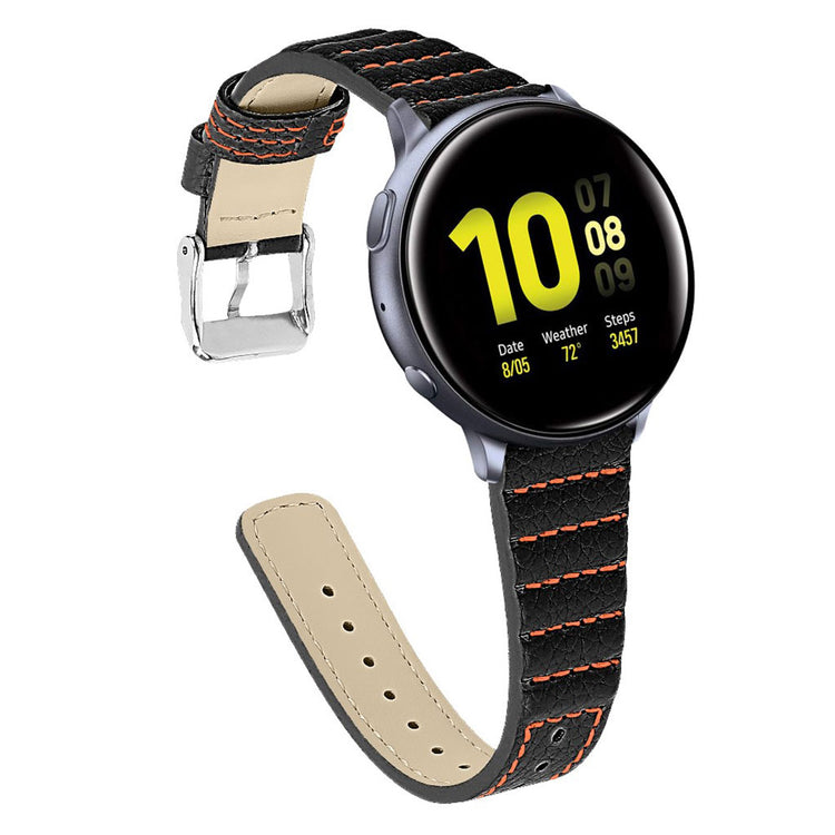 Super flot Samsung Galaxy Watch (42mm) Ægte læder Rem - Sort#serie_1