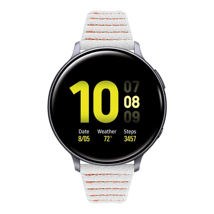 Super flot Samsung Galaxy Watch (42mm) Ægte læder Rem - Hvid#serie_2