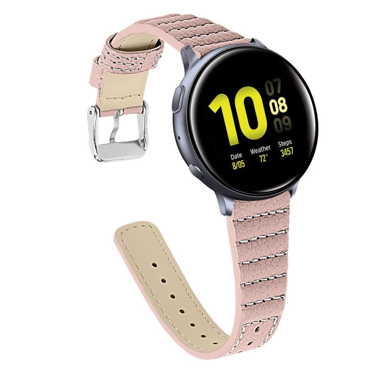 Super flot Samsung Galaxy Watch (42mm) Ægte læder Rem - Pink#serie_4