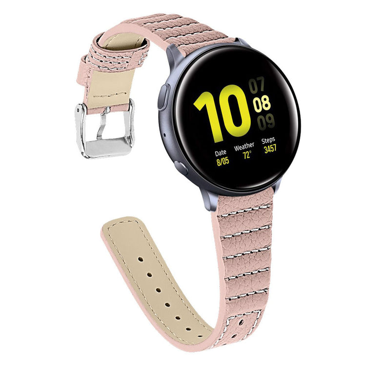 Super flot Samsung Galaxy Watch (42mm) Ægte læder Rem - Pink#serie_4