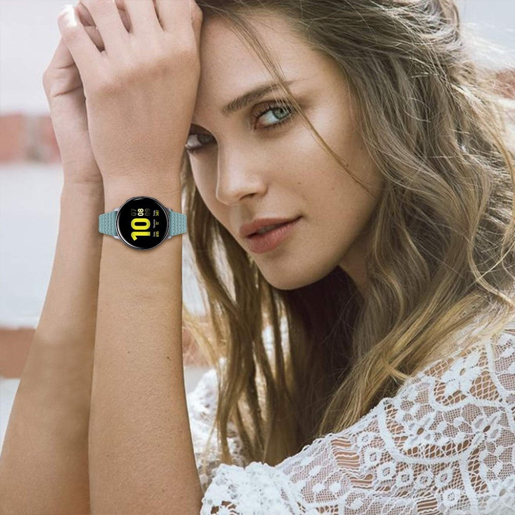 Super flot Samsung Galaxy Watch (42mm) Ægte læder Rem - Blå#serie_5