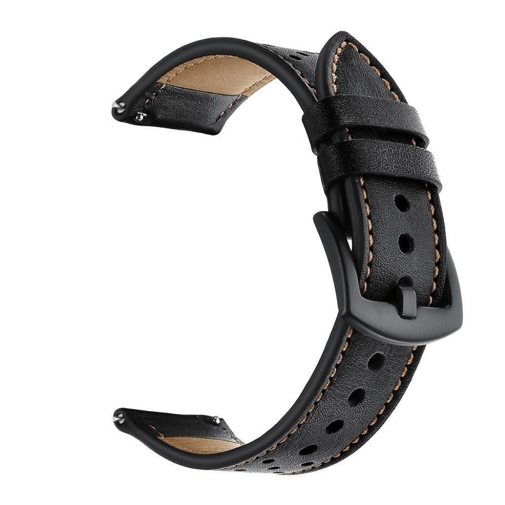 Vildt kønt Samsung Galaxy Watch (42mm) Ægte læder Rem - Sort#serie_2