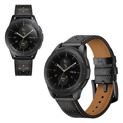 Vildt kønt Samsung Galaxy Watch (42mm) Ægte læder Rem - Sort#serie_2