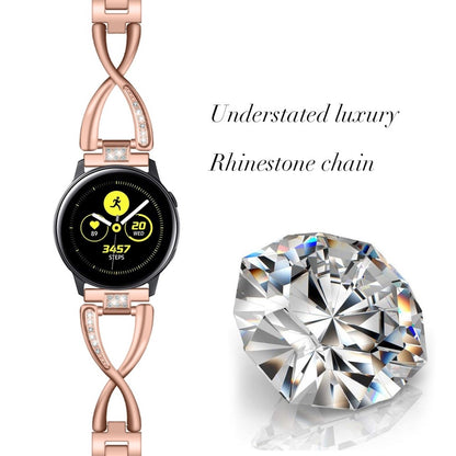 Kønt Samsung Galaxy Watch (46mm) Metal og Rhinsten Rem - Beige#serie_4