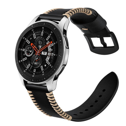 Meget fantastisk Samsung Galaxy Watch (46mm) Ægte læder Rem - Sort#serie_1