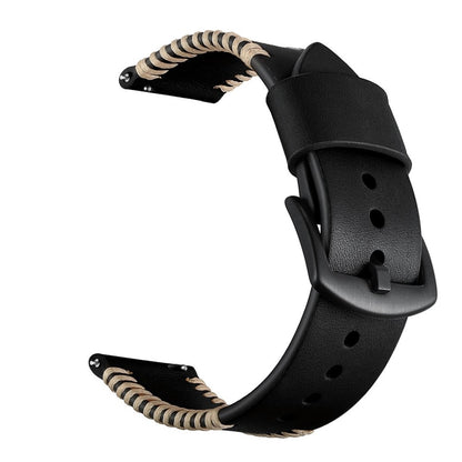 Meget fantastisk Samsung Galaxy Watch (46mm) Ægte læder Rem - Sort#serie_1