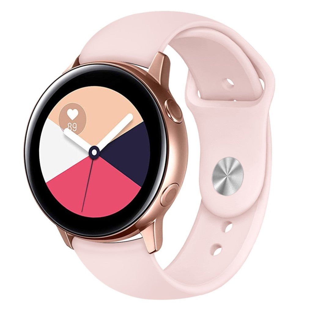 Super slidstærk Samsung Galaxy Watch Active Silikone Rem - Pink#serie_3