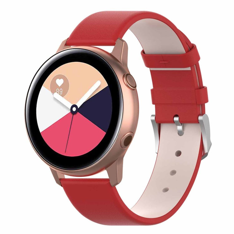 Mega smuk Samsung Galaxy Watch Active Ægte læder Rem - Rød#serie_3