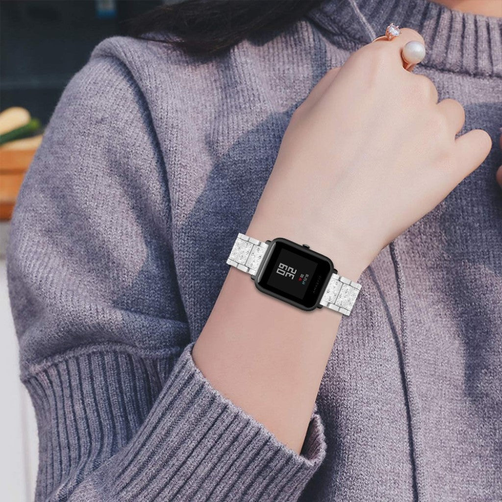 Mega godt Samsung Galaxy Watch Active Metal og Rhinsten Rem - Sølv#serie_2