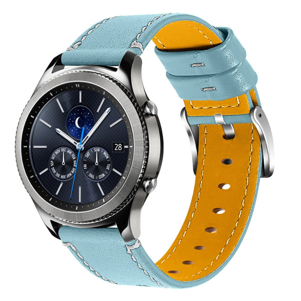  Samsung Gear S3 Frontier / Samsung Gear S3 Ægte læder Rem - Blå#serie_3