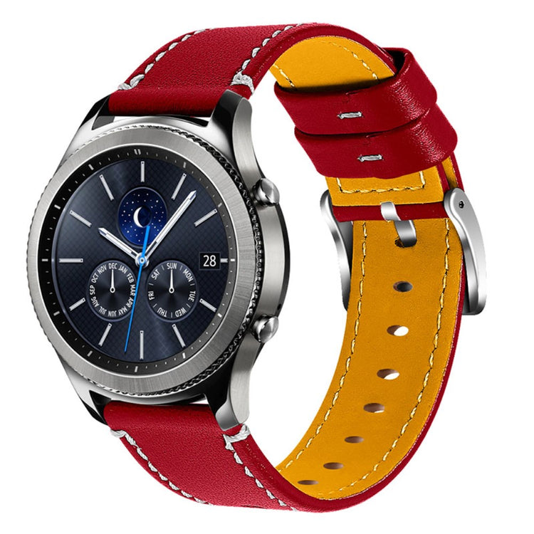  Samsung Gear S3 Frontier / Samsung Gear S3 Ægte læder Rem - Rød#serie_6