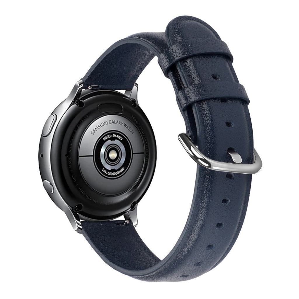 Fed Samsung Galaxy Watch Active 2 - 44mm Ægte læder Rem - Blå#serie_6