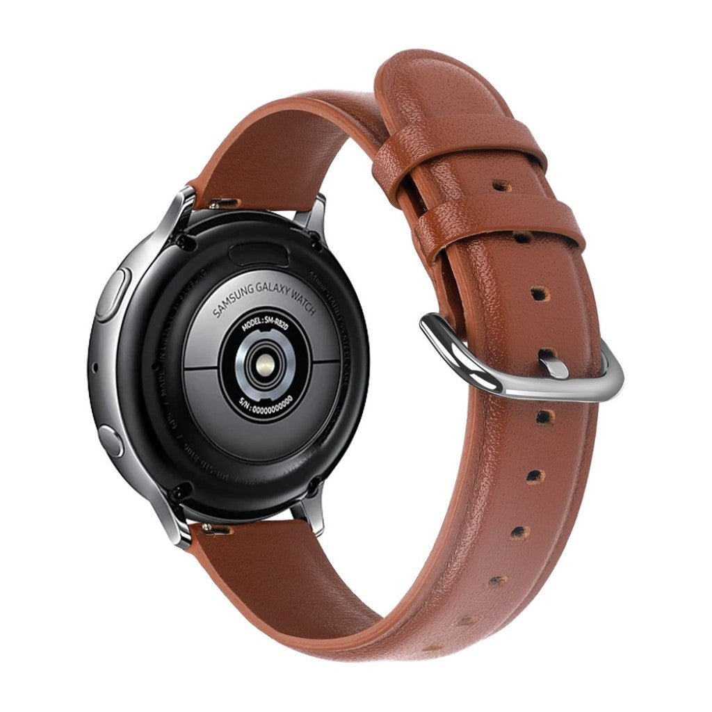 Fed Samsung Galaxy Watch Active 2 - 44mm Ægte læder Rem - Brun#serie_7