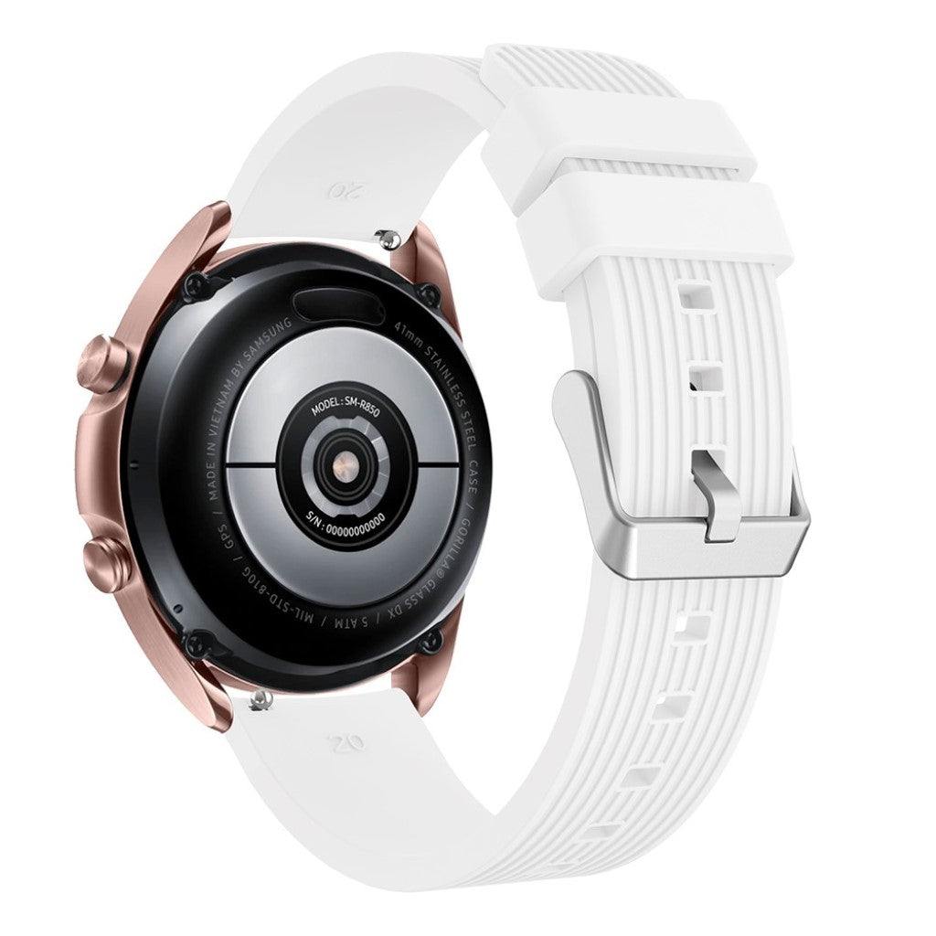 Rigtigt pænt Samsung Galaxy Watch 3 (41mm) Silikone Rem - Hvid#serie_2