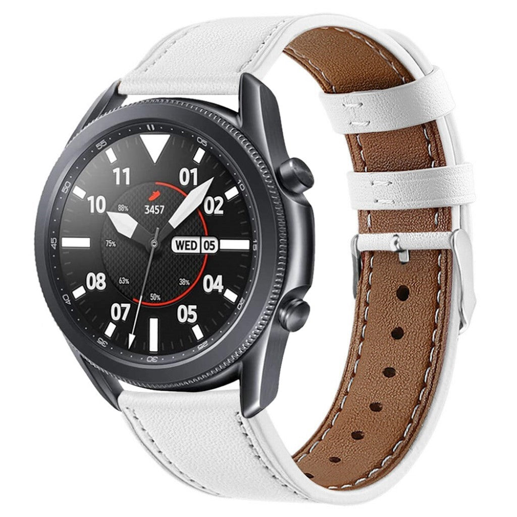 Meget godt Samsung Galaxy Watch 3 (41mm) Ægte læder Rem - Hvid#serie_2