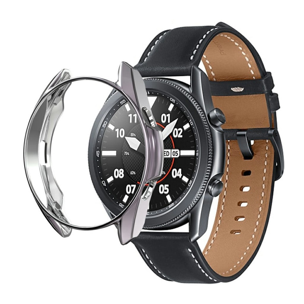 Samsung Galaxy Watch 3 (41mm) Holdbar Silikone Bumper  - Sølv#serie_5