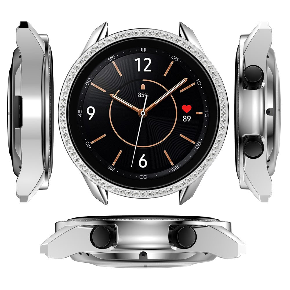 Samsung Galaxy Watch 3 (41mm)  Plastik og Rhinsten Bumper  - Sølv#serie_10