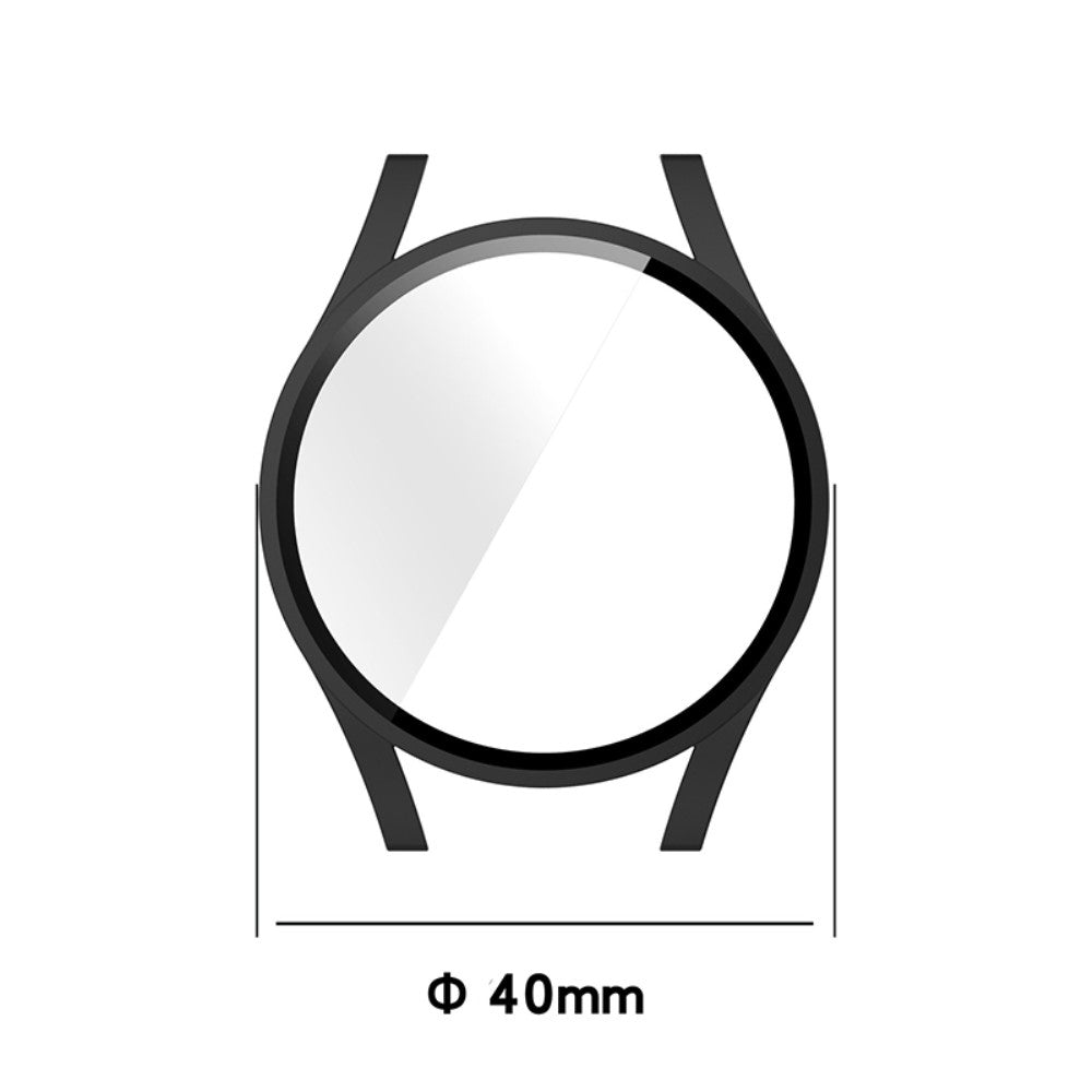 Rigtigt Fed Samsung Galaxy Watch 4 (40mm) Cover med Skærmbeskytter i Plastik og Hærdet Glas - Sort#serie_1