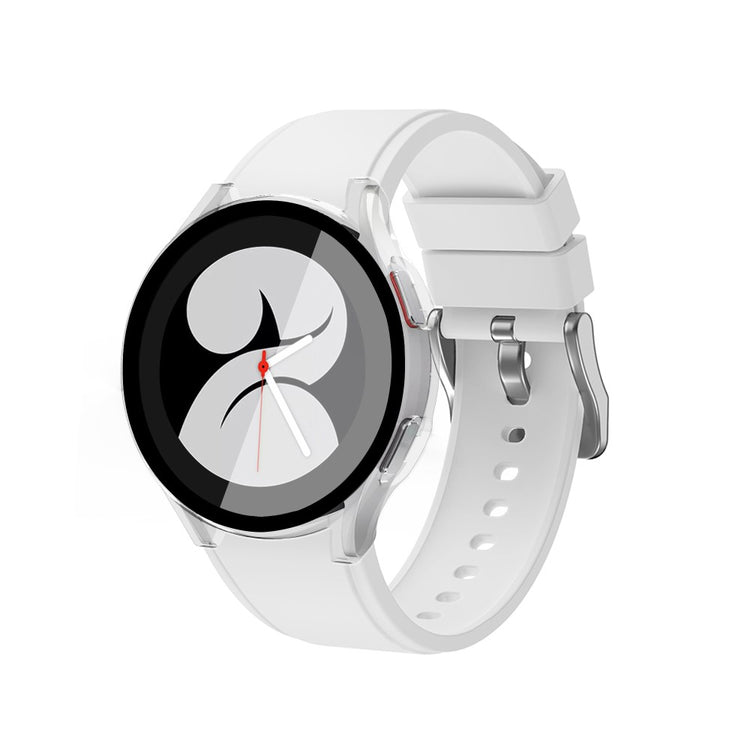 Rigtigt Fint Samsung Galaxy Watch 4 (40mm) Cover med Skærmbeskytter i Plastik og Hærdet Glas - Gennemsigtig#serie_6