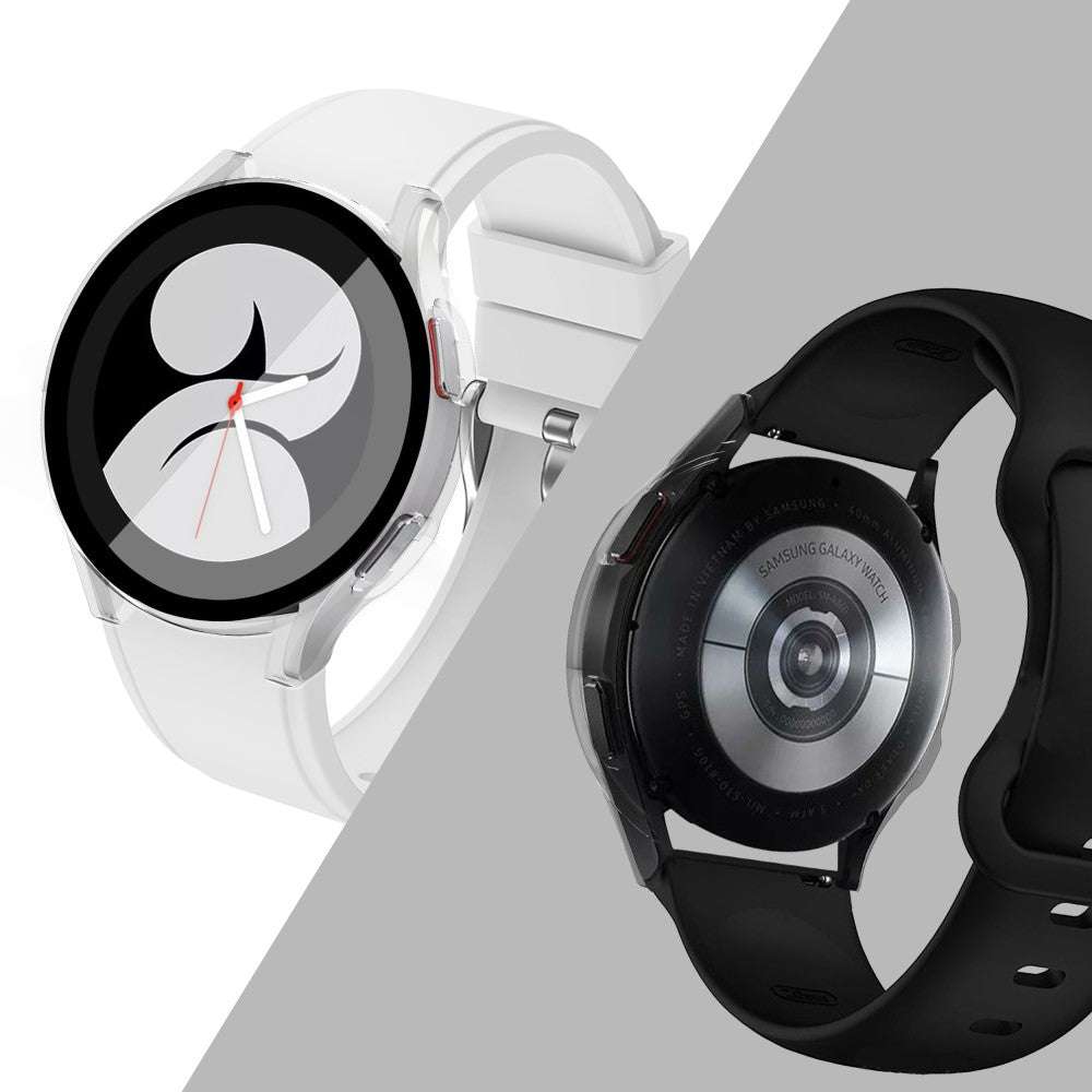 Rigtigt Fint Samsung Galaxy Watch 4 (40mm) Cover med Skærmbeskytter i Plastik og Hærdet Glas - Gennemsigtig#serie_6