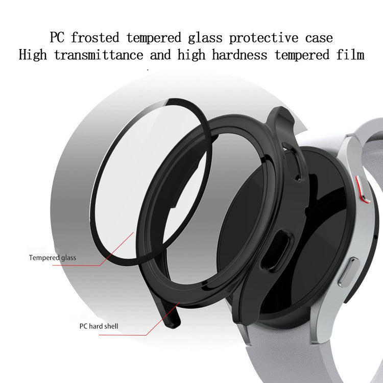 Meget Fed Samsung Galaxy Watch 4 (40mm) Cover med Skærmbeskytter i Plastik og Hærdet Glas - Gennemsigtig#serie_2