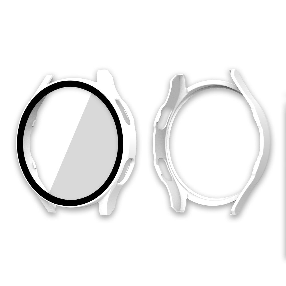 Meget Fed Samsung Galaxy Watch 4 (44mm) Cover med Skærmbeskytter i Plastik og Hærdet Glas - Hvid#serie_2