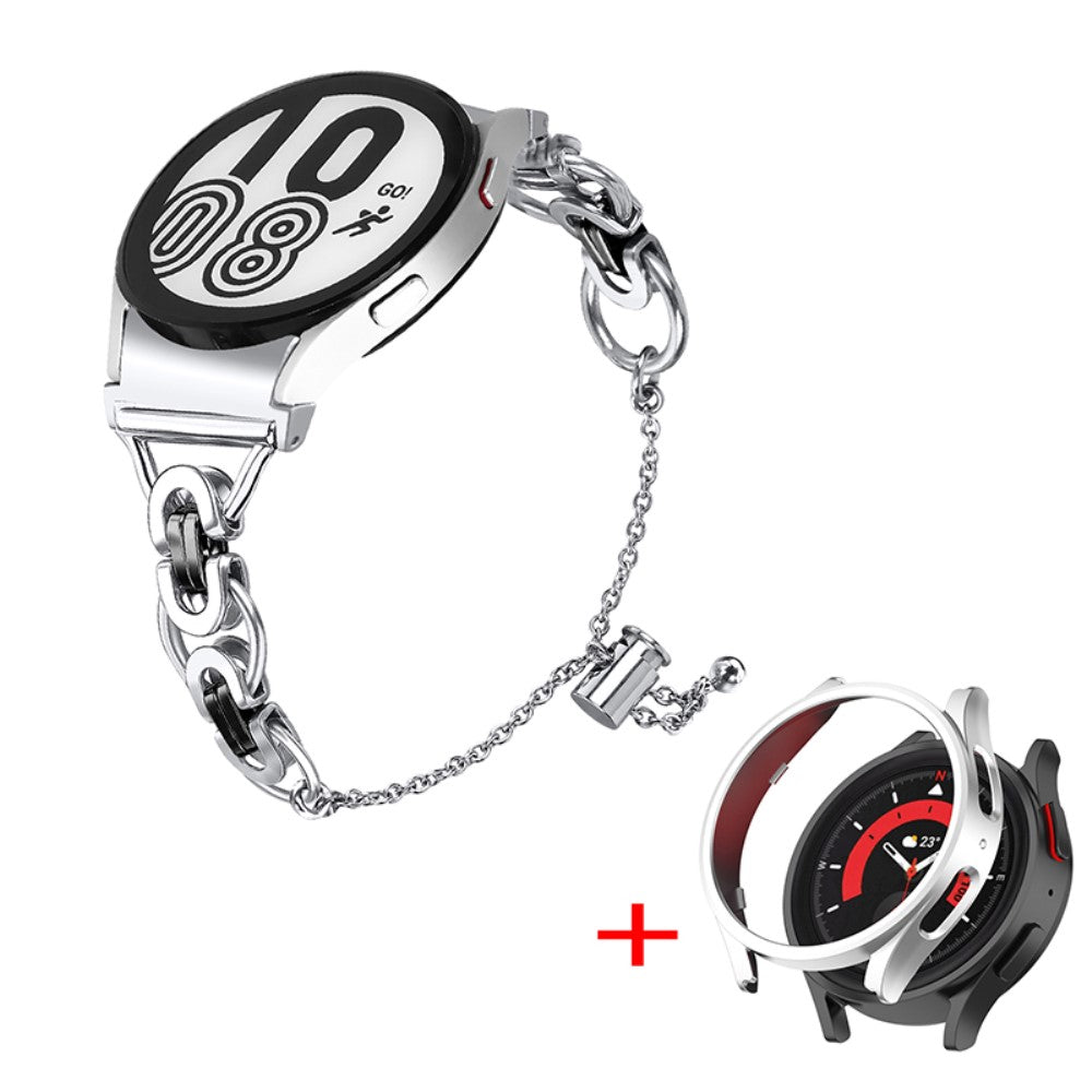 Nydelig Samsung Galaxy Watch 5 (40mm) Metal og Plastik Rem - Sølv#serie_2