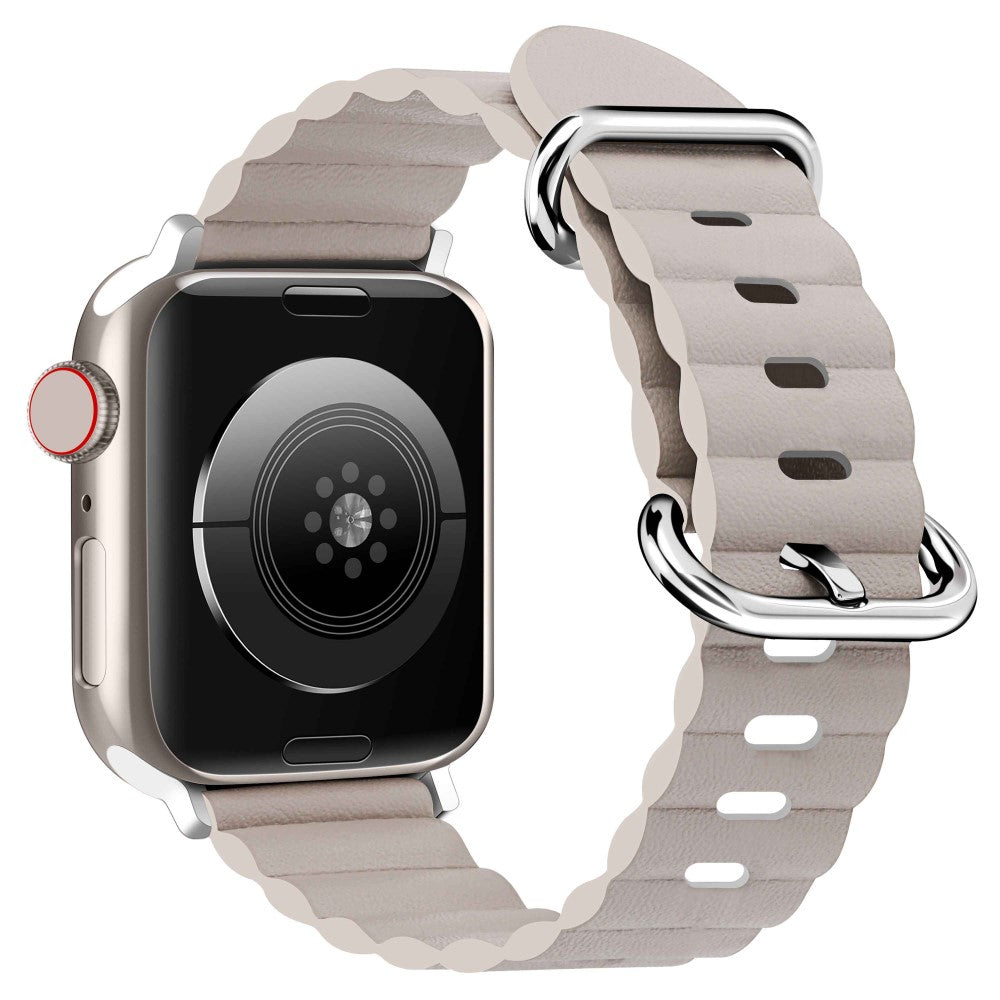 Meget hårdfør Universal Apple Ægte læder Rem - Sølv#serie_1