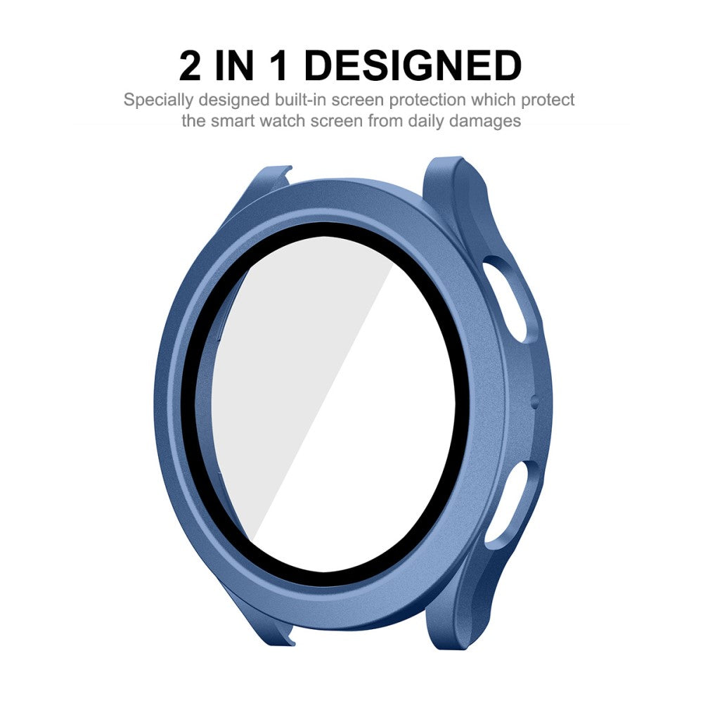 Vildt Fed Samsung Galaxy Watch 5 (40mm) / Samsung Galaxy Watch 4 (40mm) Cover med Skærmbeskytter i Plastik og Hærdet Glas - Blå#serie_1