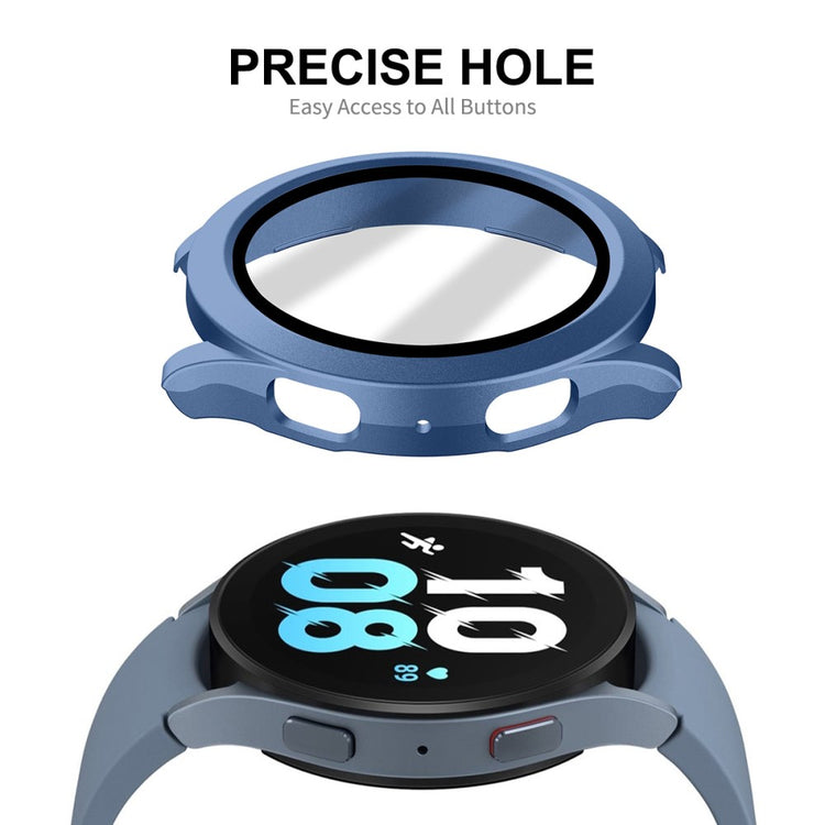 Vildt Fed Samsung Galaxy Watch 5 (40mm) / Samsung Galaxy Watch 4 (40mm) Cover med Skærmbeskytter i Plastik og Hærdet Glas - Blå#serie_1