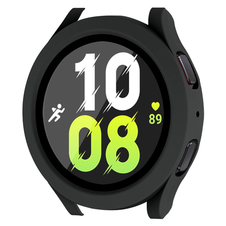 Vildt Fed Samsung Galaxy Watch 5 (40mm) / Samsung Galaxy Watch 4 (40mm) Cover med Skærmbeskytter i Plastik og Hærdet Glas - Sort#serie_2