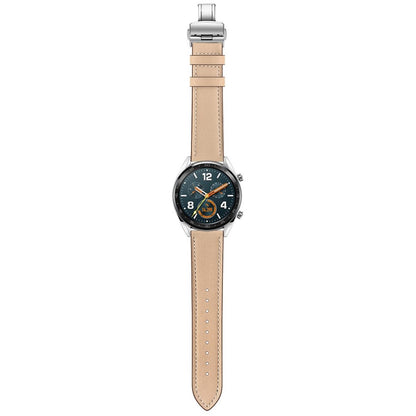 Fint Universal Huawei Ægte læder Rem - Beige#serie_9