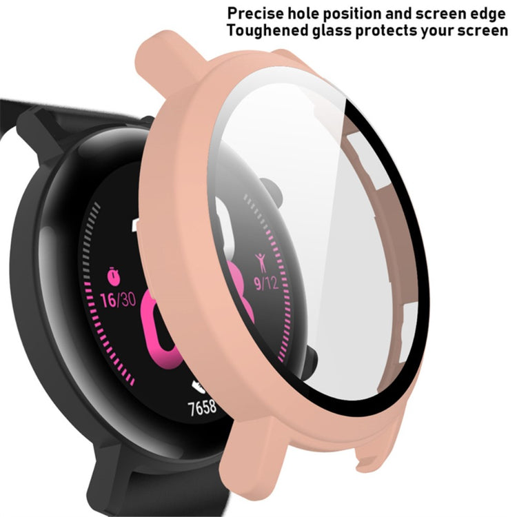 Meget Flot Huawei Watch GT 2 42mm Cover med Skærmbeskytter i Plastik og Hærdet Glas - Pink#serie_3