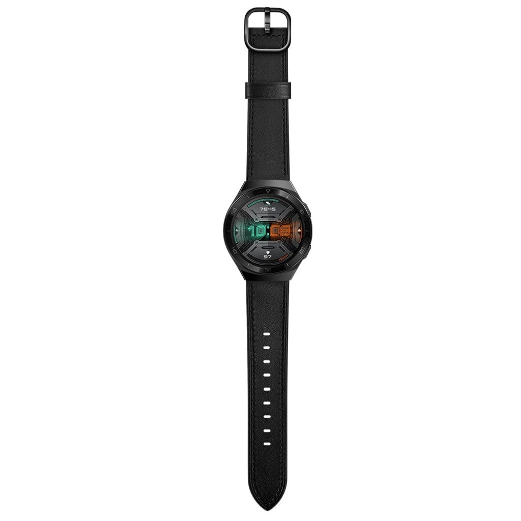 Godt Huawei Watch GT 2e Ægte læder Rem - Sort#serie_1